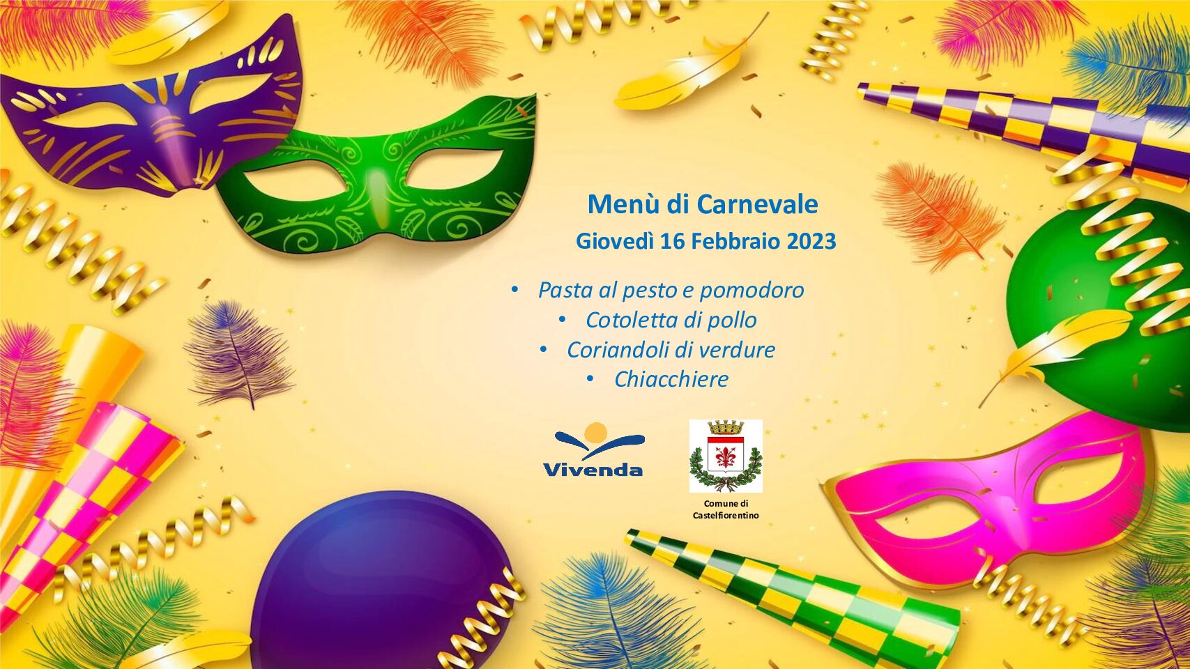 Menù a tema Carnevale 2023